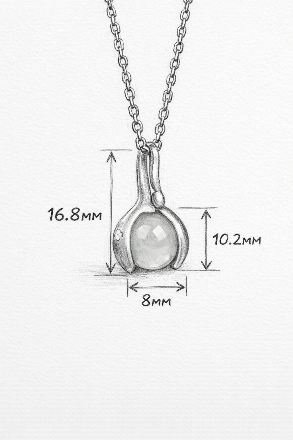 Gentle Essence Hetian Jade Pendant Necklace– S925 Sterling Silver with Ancient Gold Finish