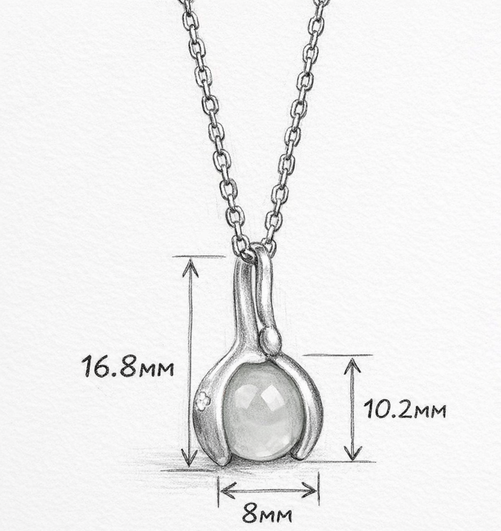 Gentle Essence Hetian Jade Pendant Necklace– S925 Sterling Silver with Ancient Gold Finish