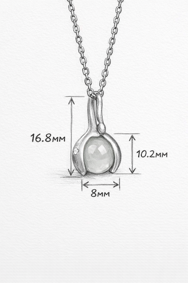 Gentle Essence Hetian Jade Pendant Necklace– S925 Sterling Silver with Ancient Gold Finish