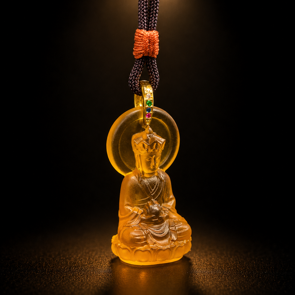 Ksitigarbha Glaze Pendant–Compassion, Protection & Steadfast Guidance