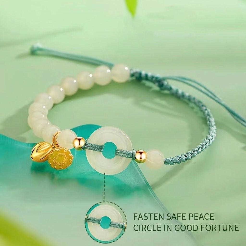 Lotusblume Friedensknoten Jade-Armband – Innerer Frieden
