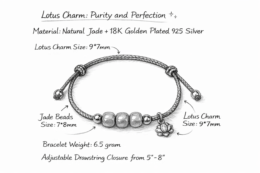 Lotus Flower Red String Bracelet-Purity and Perfection