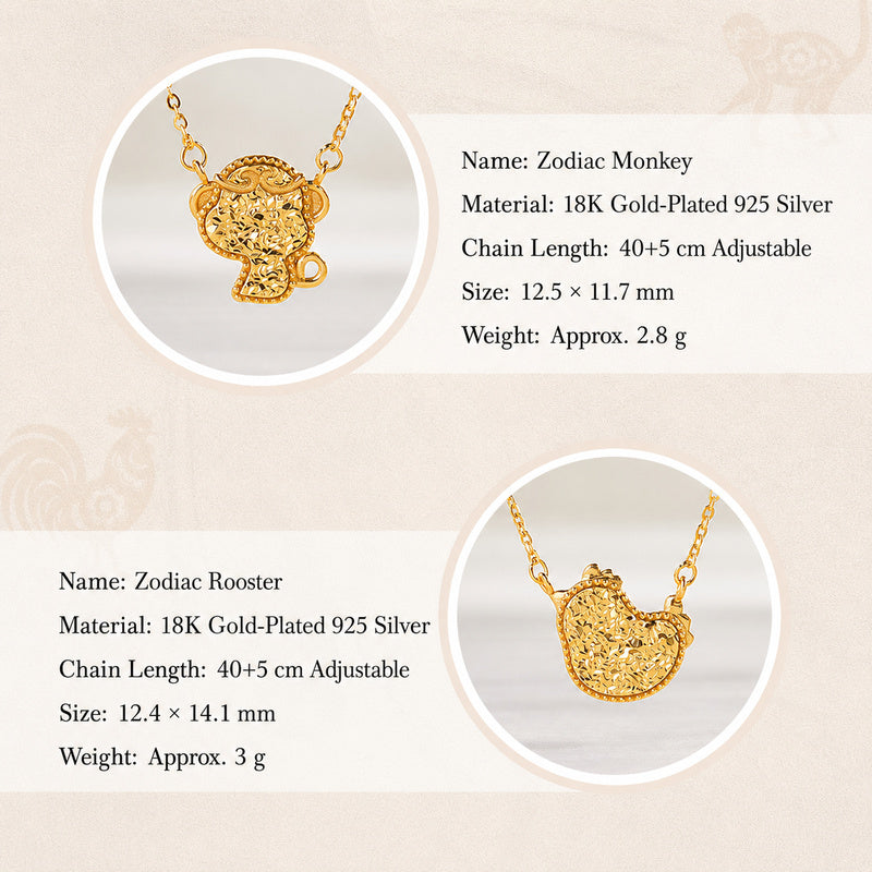 Guided by Your Sign-18K Gold Plated 925 Silver Zodiac Necklace