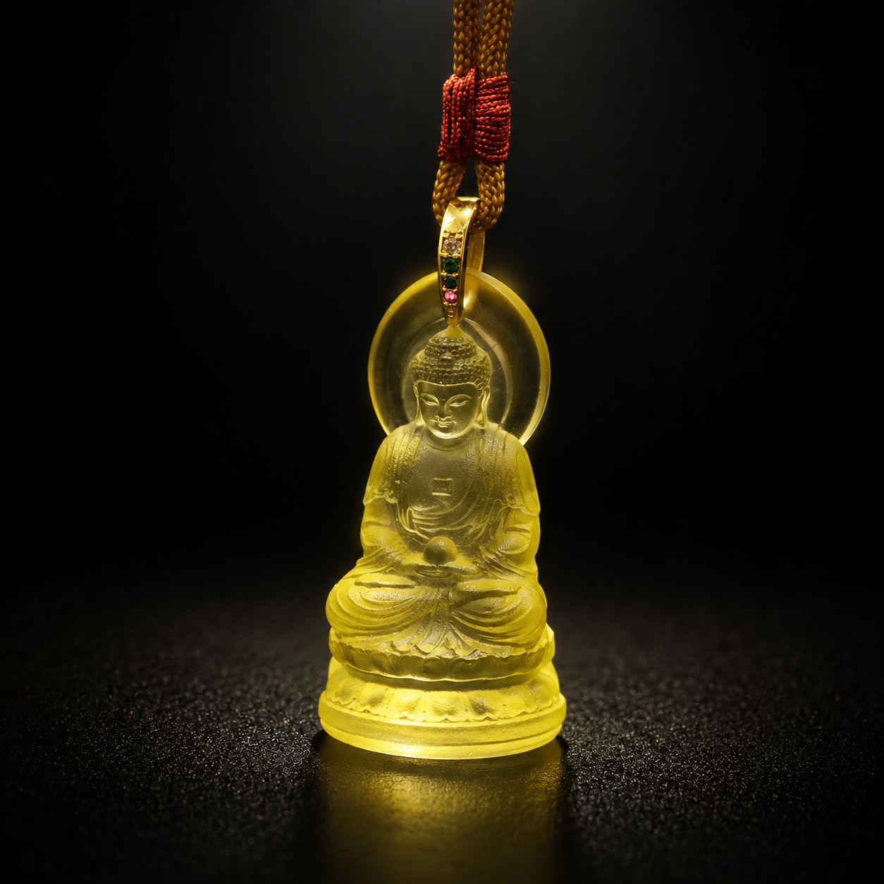 Amitabha Buddha Liuli Pendant – Peace, Blessings & Inner Serenity