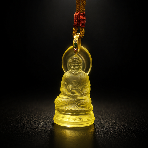 Amitabha Buddha Liuli Pendant – Peace, Blessings & Inner Serenity