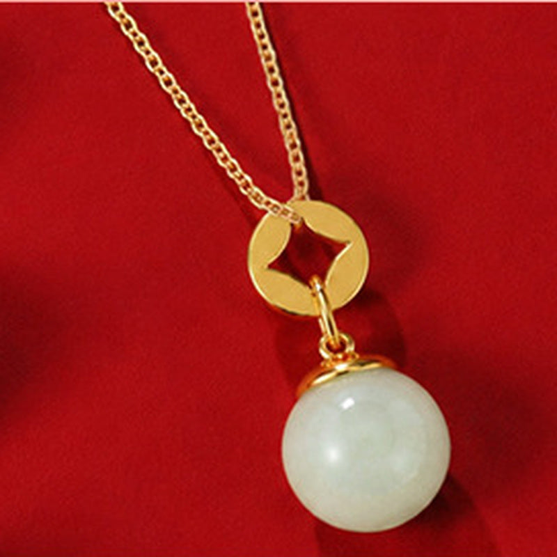 Nephrite jade necklace pendant back detail