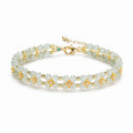 Nephrite jade osmanthus bracelet on centered white background