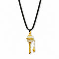 Nephrite Jade prayer wheel pendant on white background