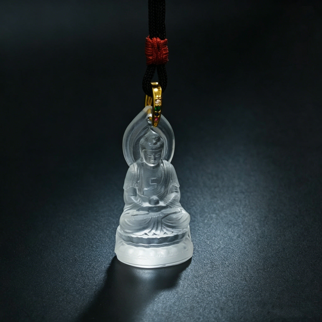 Amitabha Buddha Liuli Pendant – Peace, Blessings & Inner Serenity