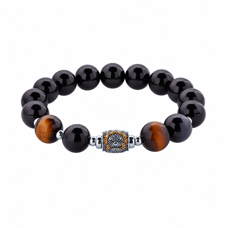 Obsidian Qilin bracelet on white