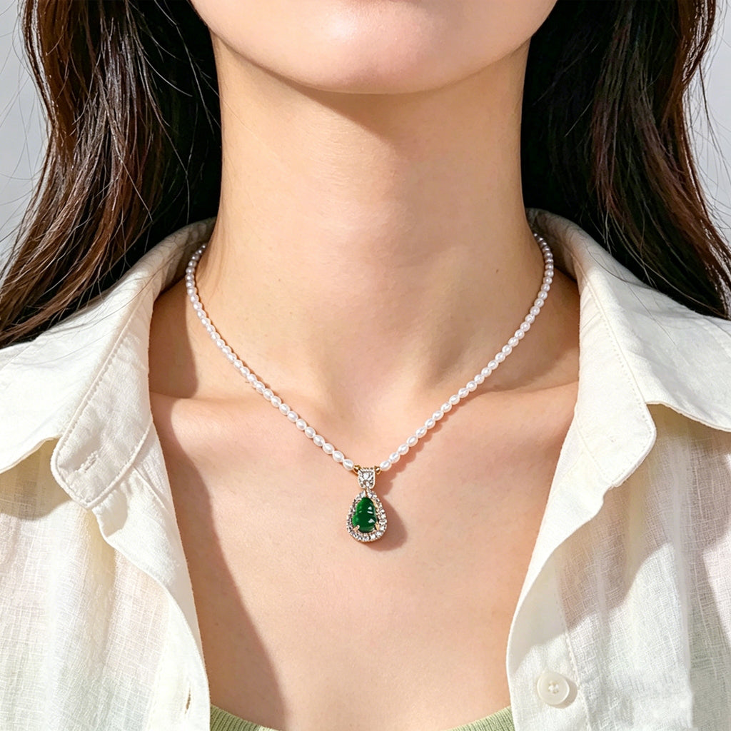 Fortune & Blessing Gourd Pearl Necklace – A Gift of Love, Luck & Prosperity