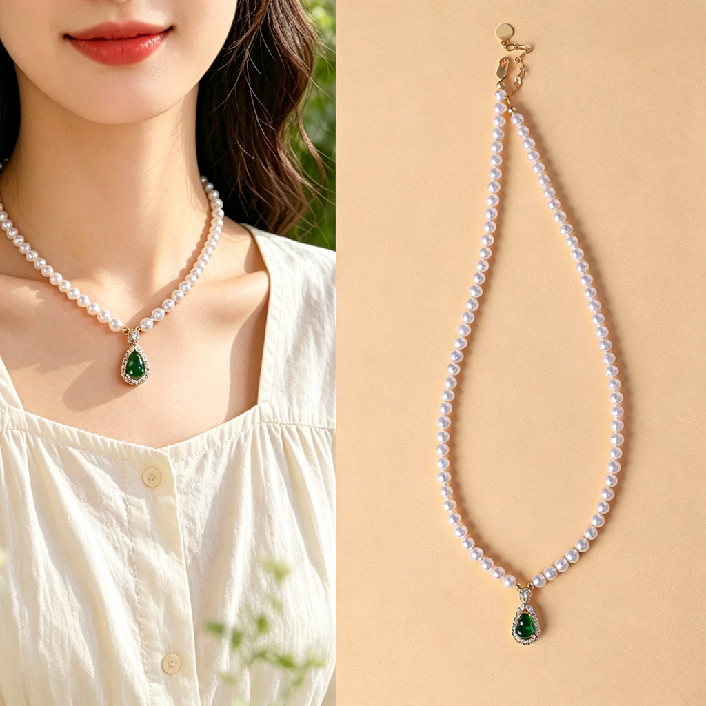 Fortune & Blessing Gourd Pearl Necklace – A Gift of Love, Luck & Prosperity