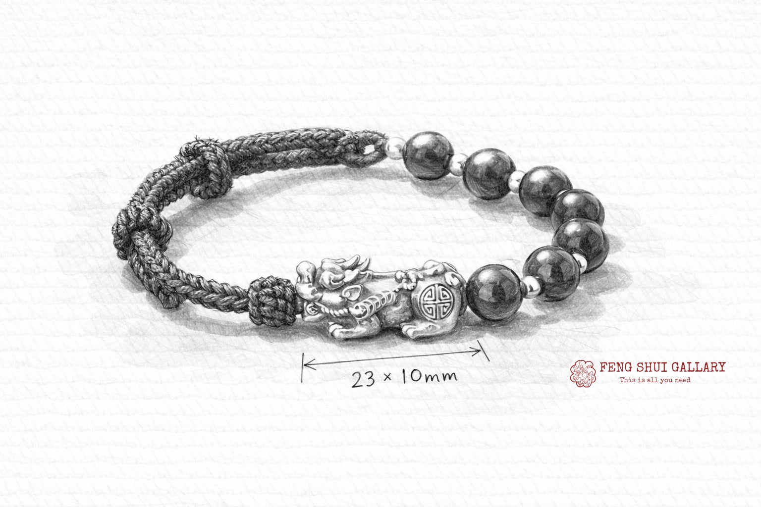 Men`s Obsidian Pixiu Bracelet-Attract Luck