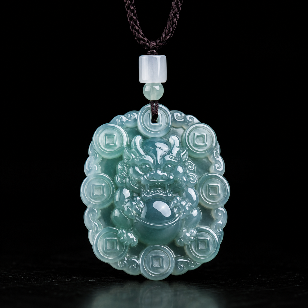 Money Ingot Pixiu Jade Pendant-Wealth, Prosperity & Protection