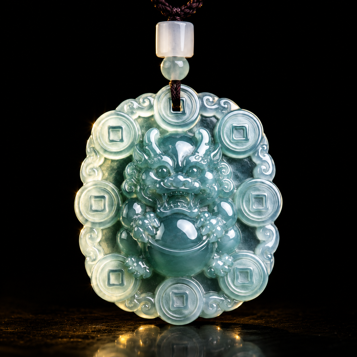 Money Ingot Pixiu Jade Pendant-Wealth, Prosperity & Protection