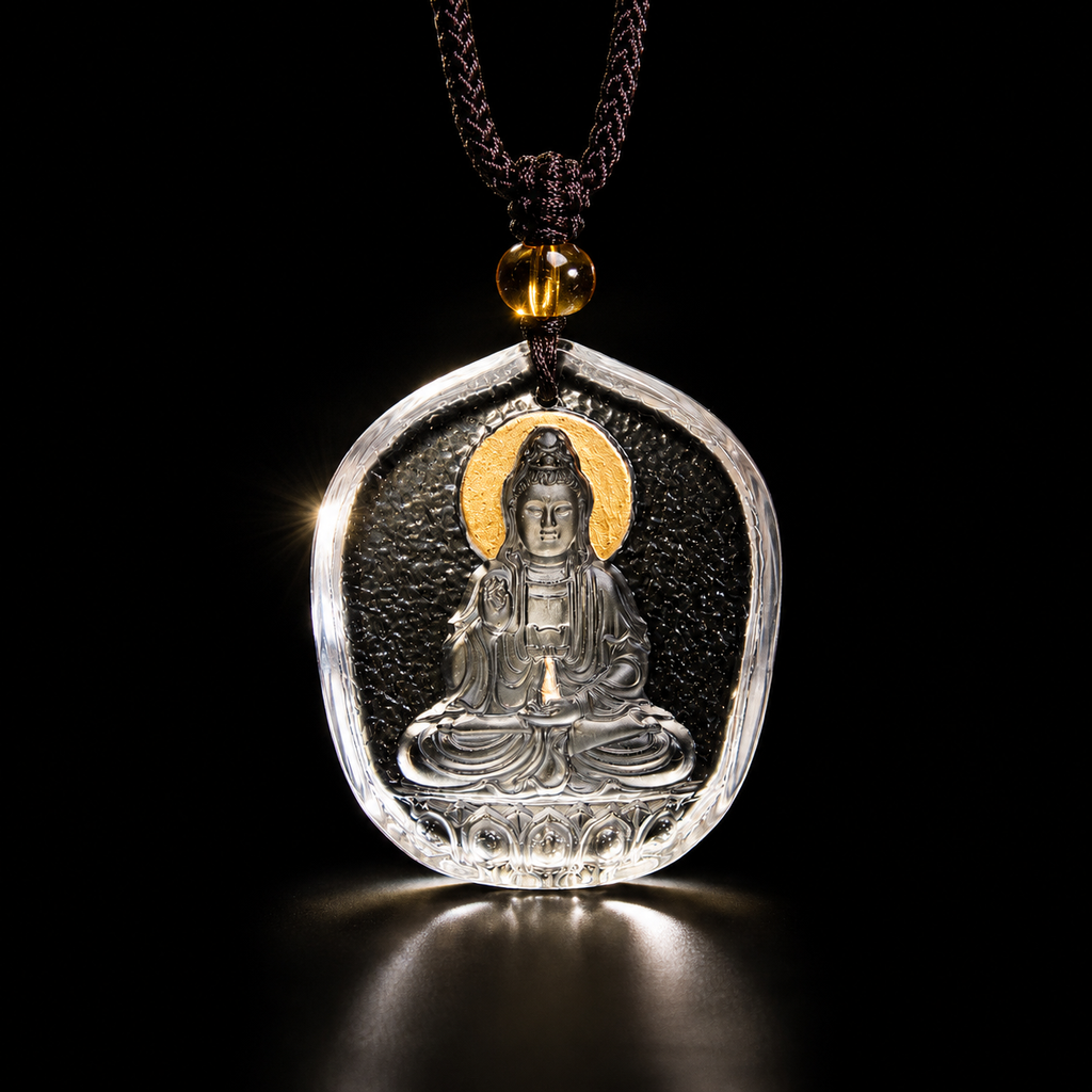 ure Water Guanyin Bodhisattva Liuli Pendant (Aura Halo Edition)