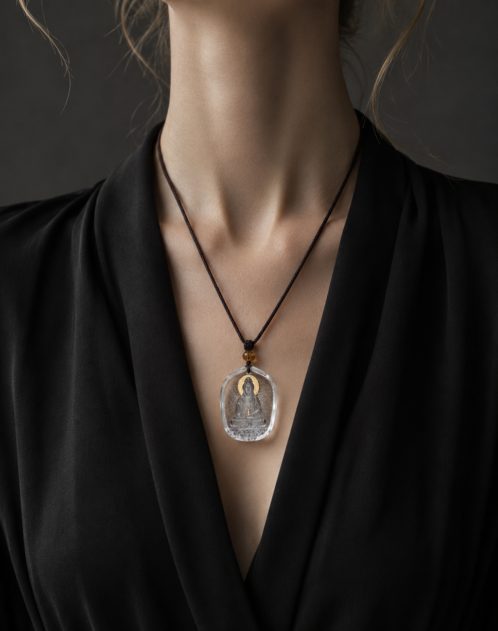 ure Water Guanyin Bodhisattva Liuli Pendant (Aura Halo Edition)