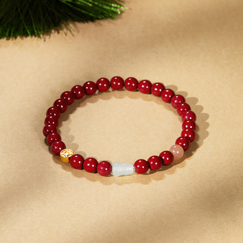 Full Purple Gold Sand bracelet with quartzite gourd