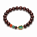 Purple sandalwood jade gourd bracelet on a white background