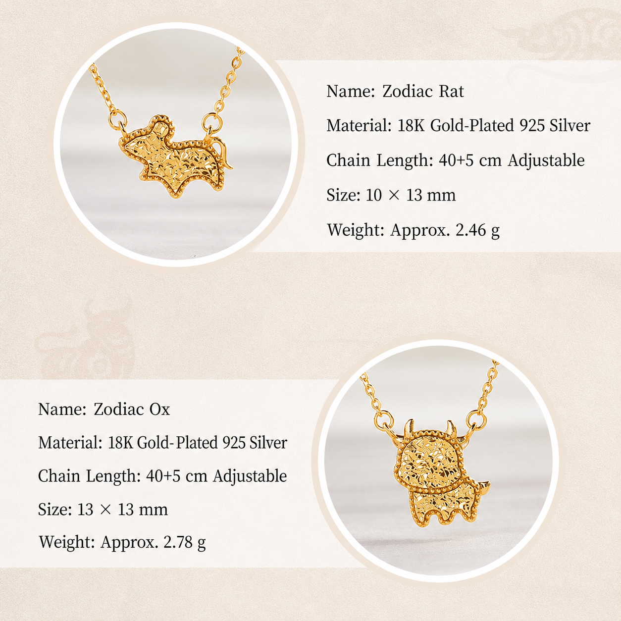 Guided by Your Sign-18K Gold Plated 925 Silver Zodiac Necklace
