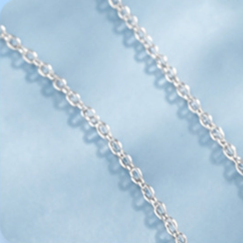 Close view of S925 silver necklace chain