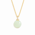 White Nephrite Jade necklace with soft close diagonal shadows