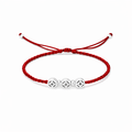 Enduring Fortune Antique Silver 3D Coin Red String Bracelet