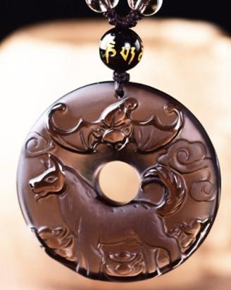 12 Chinese Zodiac Lucky Amulet Ice Obsidian Pendant Necklace - FengshuiGallary