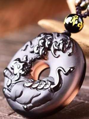 12 Chinese Zodiac Lucky Amulet Ice Obsidian Pendant Necklace - FengshuiGallary