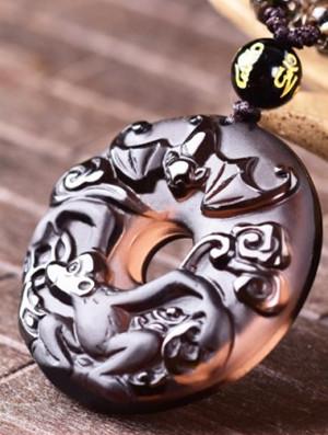 12 Chinese Zodiac Lucky Amulet Ice Obsidian Pendant Necklace - FengshuiGallary