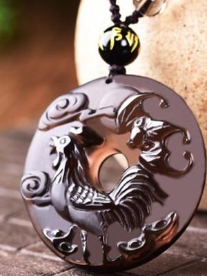 12 Chinese Zodiac Lucky Amulet Ice Obsidian Pendant Necklace - FengshuiGallary