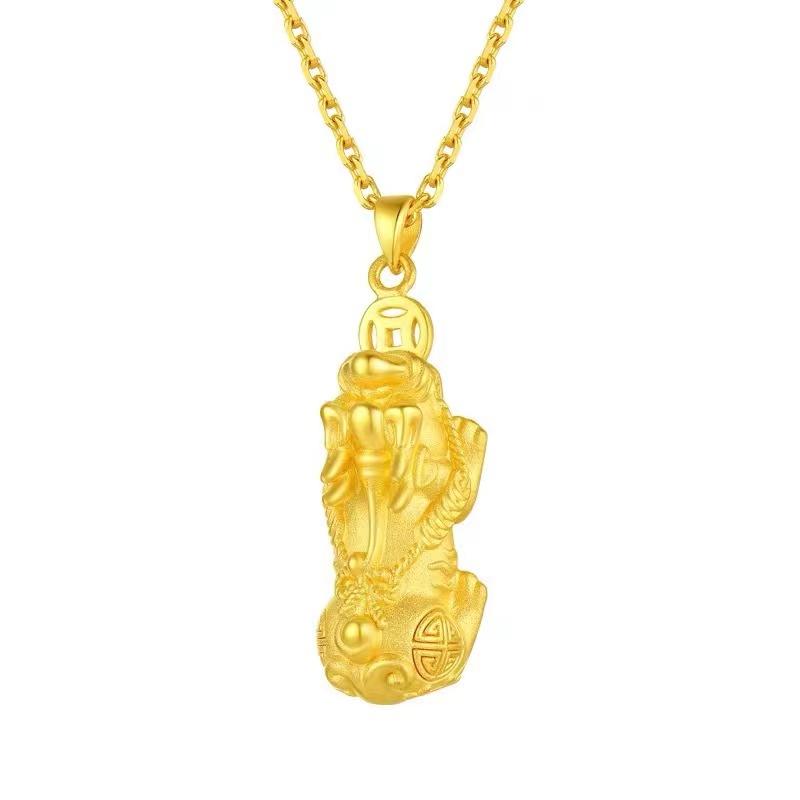 14K Gold Fengshui Pixu Wealth Pendant Necklace - FengshuiGallary