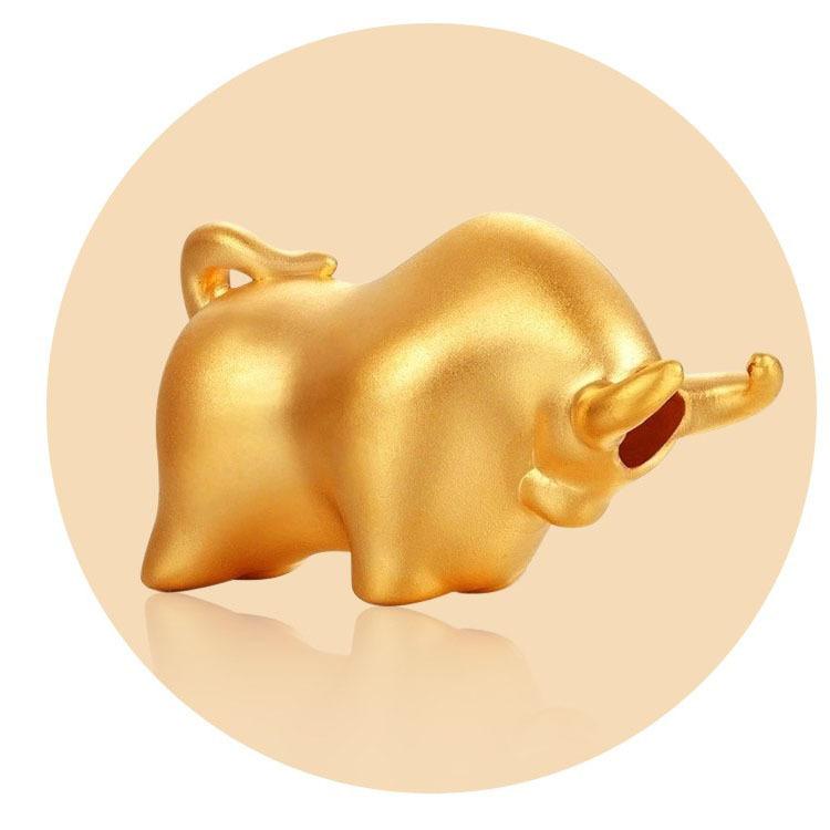 18K Gold Ox Diamond Wealth Red Rope Bracelet 2021 Chinese New Year Wealth Bracelet - FengshuiGallary