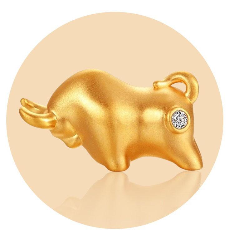 18K Gold Ox Diamond Wealth Red Rope Bracelet 2021 Chinese New Year Wealth Bracelet - FengshuiGallary