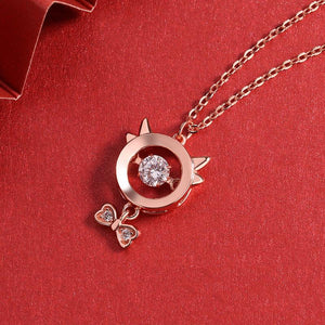 2021 Chinese New Year OX Diamond Rose Gold Pendant Necklace - FengshuiGallary