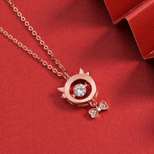 2021 Chinese New Year OX Diamond Rose Gold Pendant Necklace - FengshuiGallary