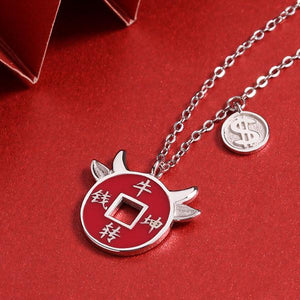 2021 Chinese New Year OX Lucky Coin Pendant Necklace - FengshuiGallary