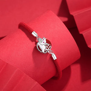 2021 Chinese New Year OX Lucky Coin Red Rope Bracelet - FengshuiGallary