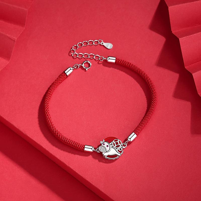 2021 Chinese New Year OX Lucky Coin Red Rope Bracelet - FengshuiGallary