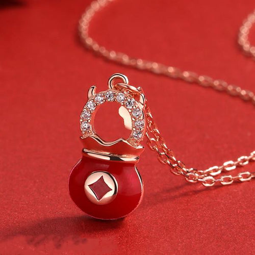 2021 Chinese New Year OX Money Bag Lucky Pendant Necklace - FengshuiGallary