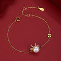 2021 Chinese New Year OX Natural Pearl Gold Lucky Bracelet - FengshuiGallary