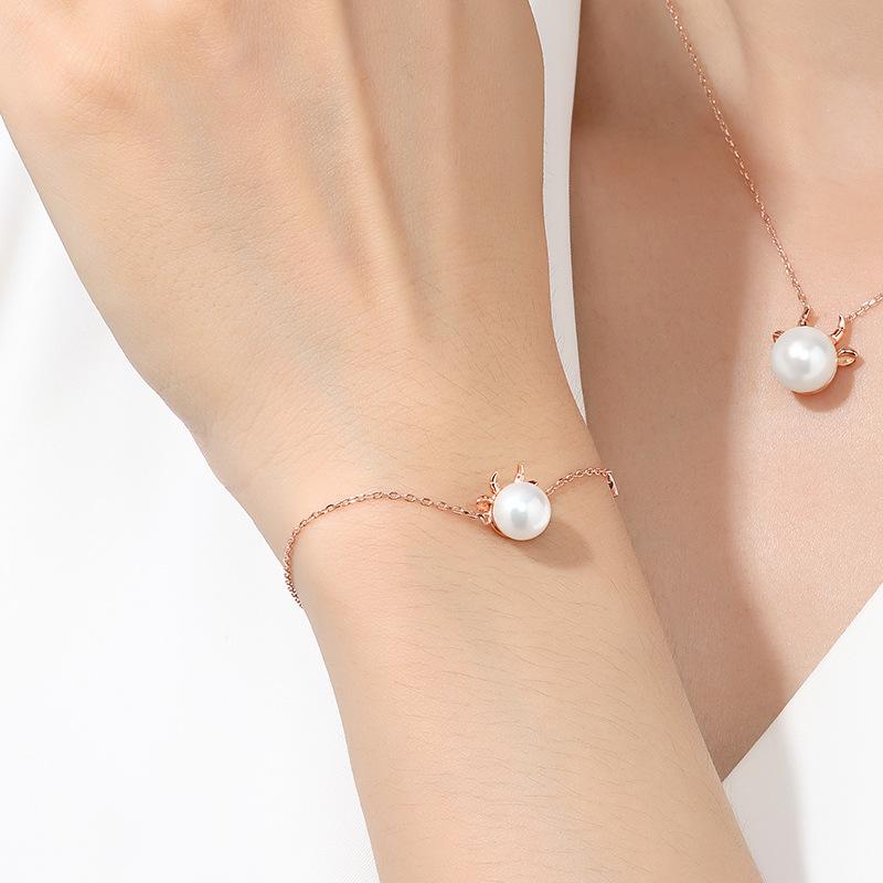 2021 Chinese New Year OX Natural Pearl Gold Lucky Bracelet - FengshuiGallary