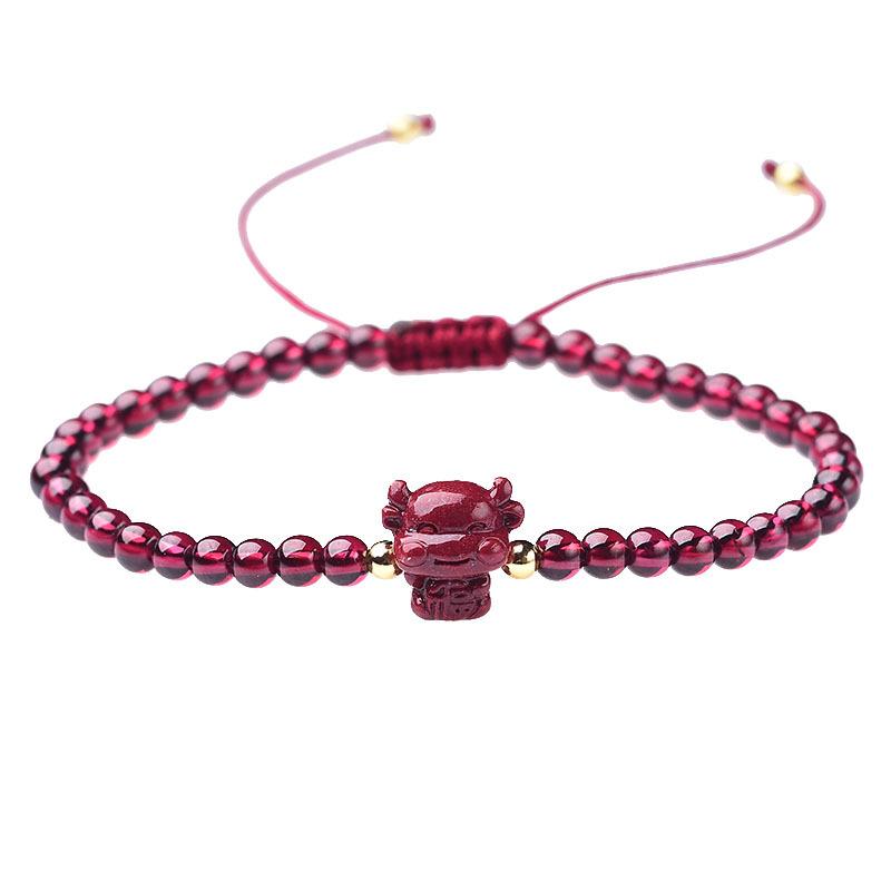 2021 Chinese New Year OX Red Garnet Lucky Bracelet - FengshuiGallary