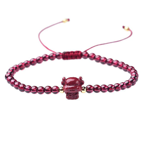 2021 Chinese New Year OX Red Garnet Lucky Bracelet - FengshuiGallary