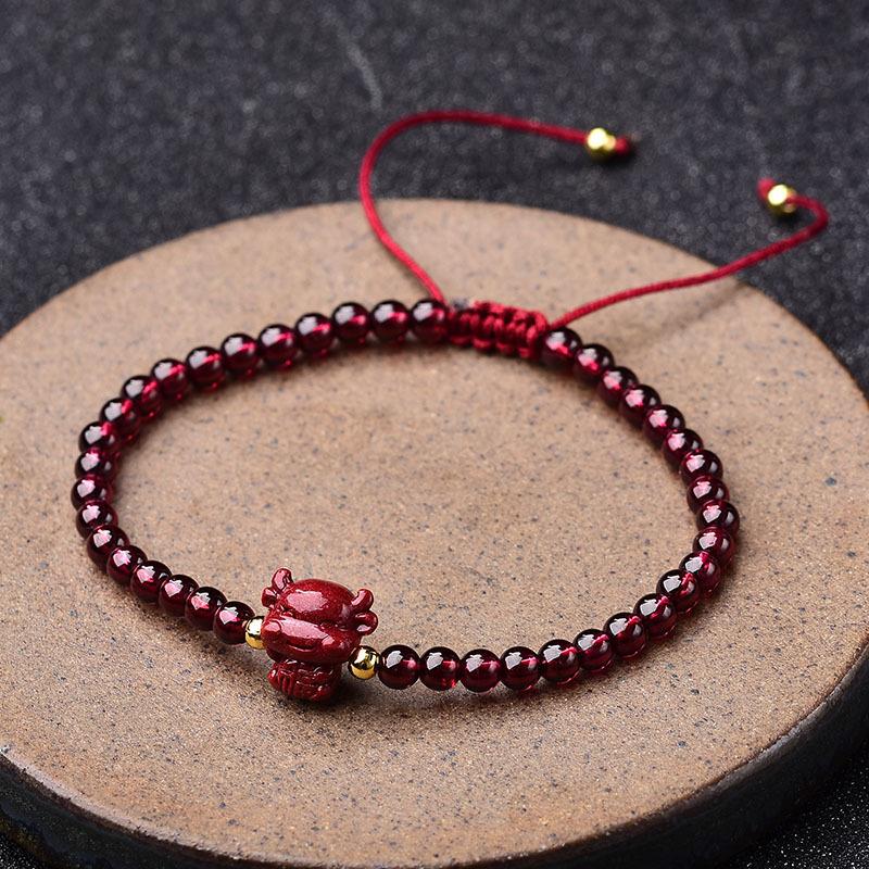 2021 Chinese New Year OX Red Garnet Lucky Bracelet - FengshuiGallary