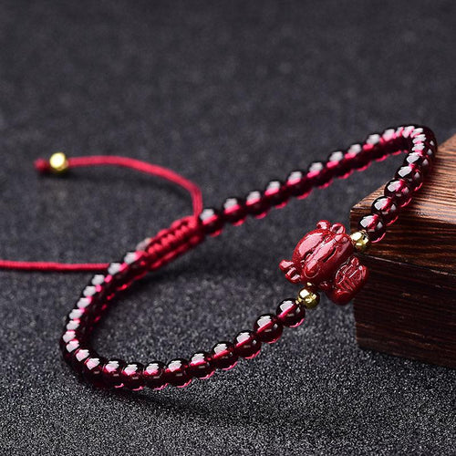 2021 Chinese New Year OX Red Garnet Lucky Bracelet - FengshuiGallary