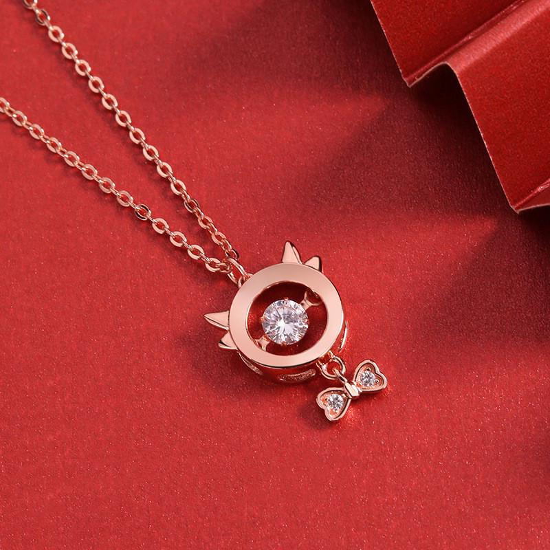 2021 Chinese New Year OX Rose Gold Diamond Pendant Necklace - FengshuiGallary