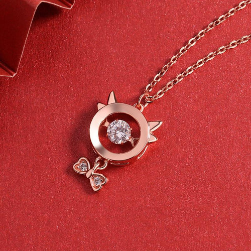 2021 Chinese New Year OX Rose Gold Diamond Pendant Necklace - FengshuiGallary
