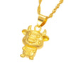 2021 Chinese New Year Zodiac OX 24k Gold Pendant Necklace - FengshuiGallary