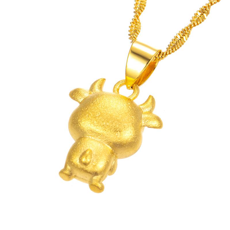 2021 Chinese New Year Zodiac OX 24k Gold Pendant Necklace - FengshuiGallary